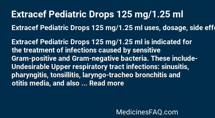 Extracef Pediatric Drops 125 mg/1.25 ml