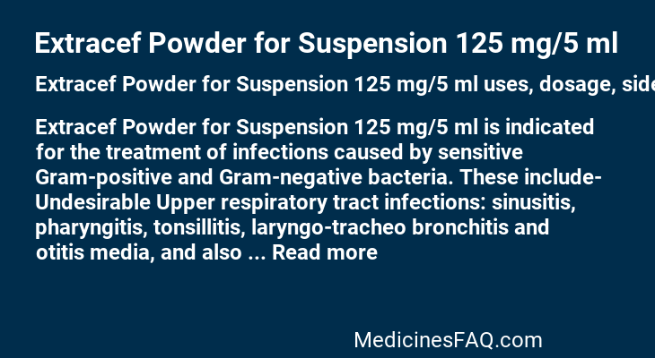 Extracef Powder for Suspension 125 mg/5 ml