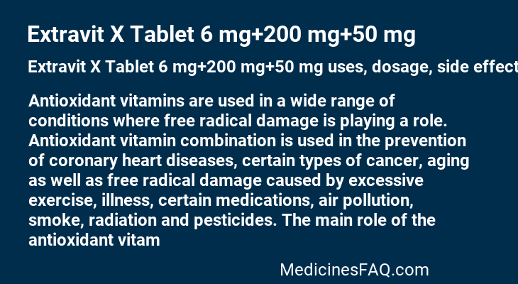 Extravit X Tablet 6 mg+200 mg+50 mg