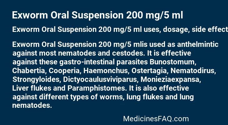 Exworm Oral Suspension 200 mg/5 ml