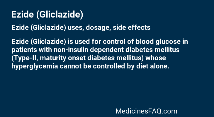 Ezide (Gliclazide)