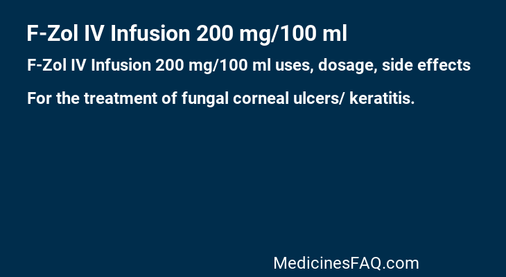 F-Zol IV Infusion 200 mg/100 ml