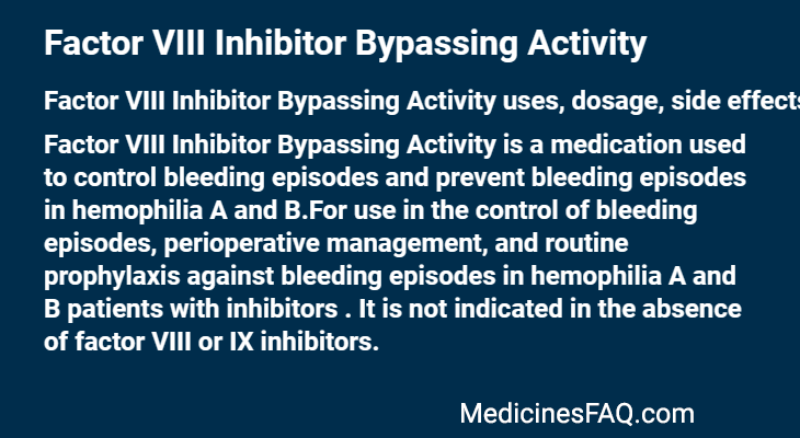 Factor VIII Inhibitor Bypassing Activity
