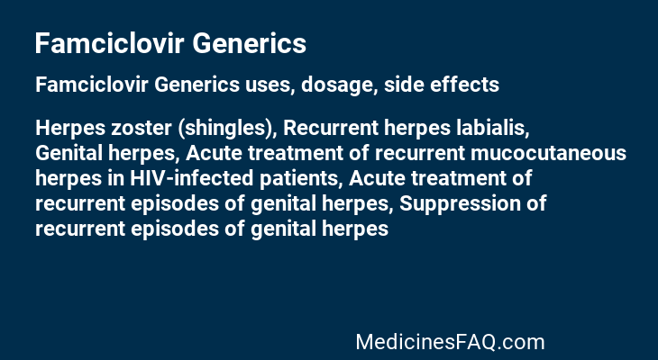 Famciclovir Generics