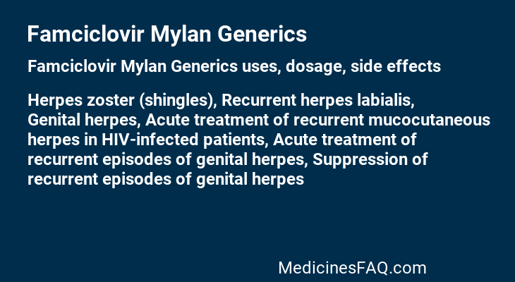 Famciclovir Mylan Generics