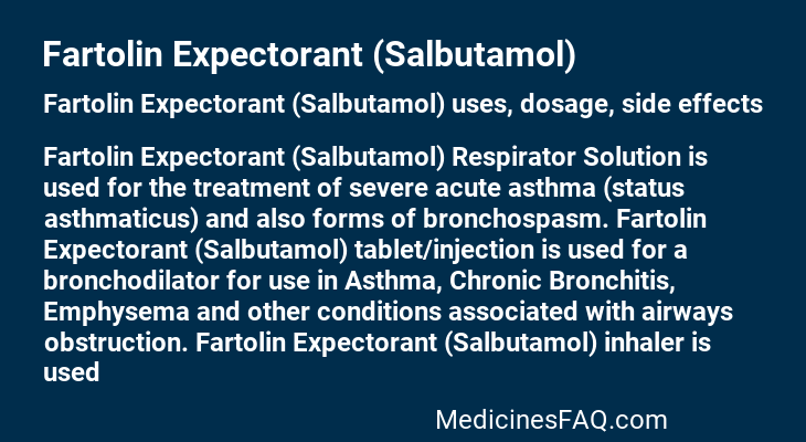 Fartolin Expectorant (Salbutamol)