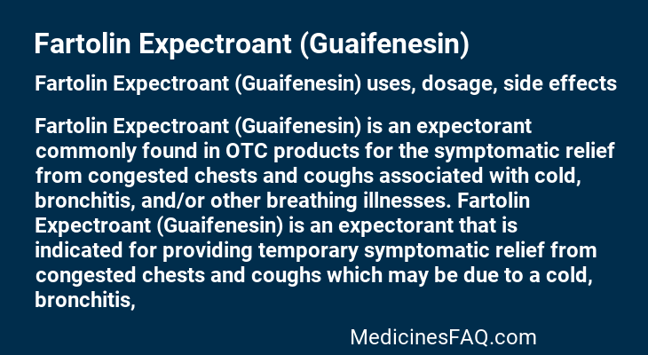 Fartolin Expectroant (Guaifenesin)