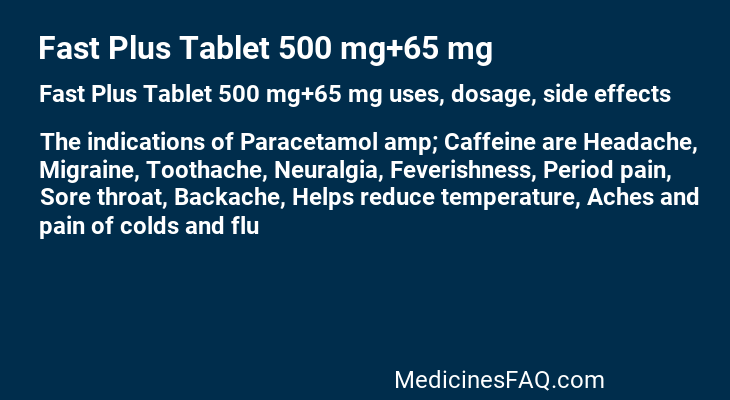 Fast Plus Tablet 500 mg+65 mg