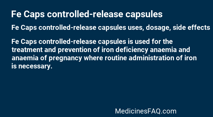 Fe Caps controlled-release capsules