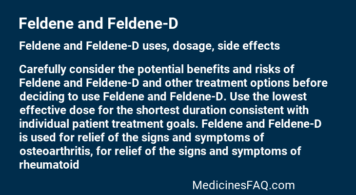Feldene and Feldene-D