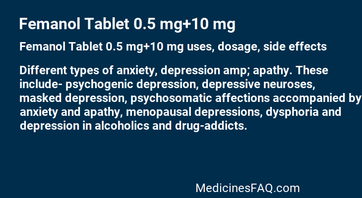 Femanol Tablet 0.5 mg+10 mg