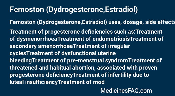 Femoston (Dydrogesterone,Estradiol)