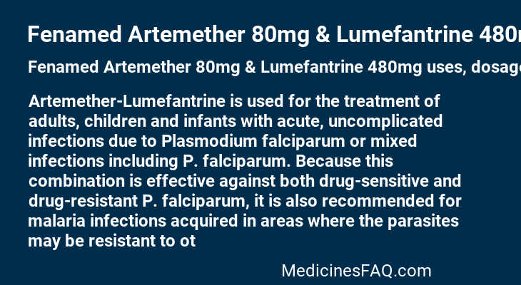 Fenamed Artemether 80mg & Lumefantrine 480mg