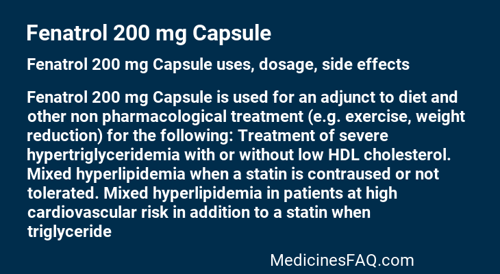 Fenatrol 200 mg Capsule