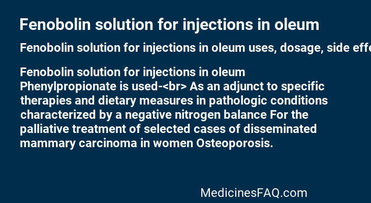 Fenobolin solution for injections in oleum