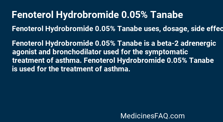 Fenoterol Hydrobromide 0.05% Tanabe