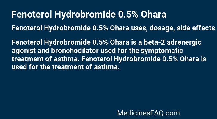 Fenoterol Hydrobromide 0.5% Ohara