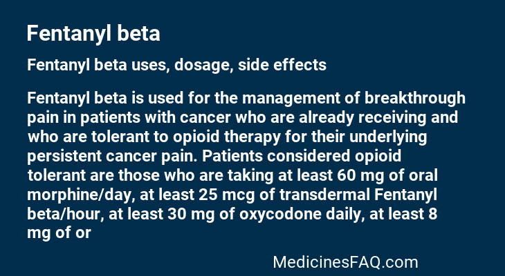 Fentanyl beta