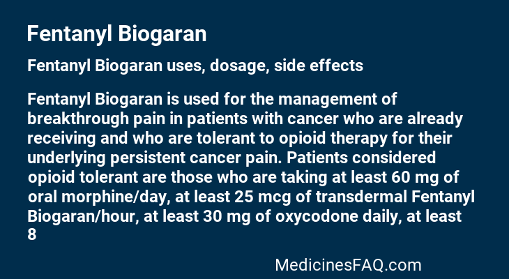 Fentanyl Biogaran