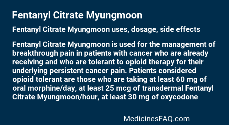 Fentanyl Citrate Myungmoon