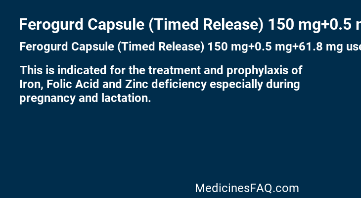 Ferogurd Capsule (Timed Release) 150 mg+0.5 mg+61.8 mg