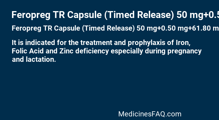 Feropreg TR Capsule (Timed Release) 50 mg+0.50 mg+61.80 mg