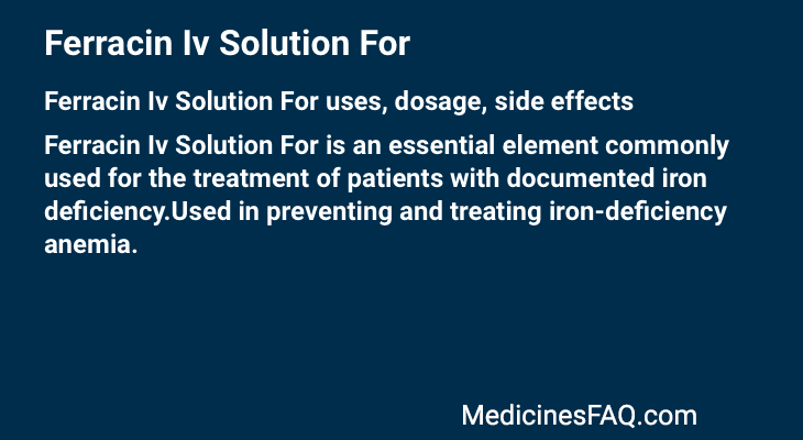 Ferracin Iv Solution For