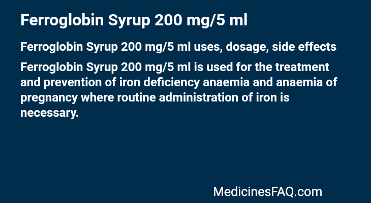 Ferroglobin Syrup 200 mg/5 ml