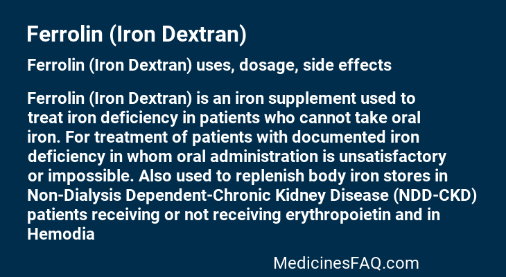 Ferrolin (Iron Dextran)
