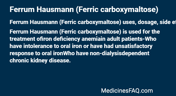 Ferrum Hausmann (Ferric carboxymaltose)