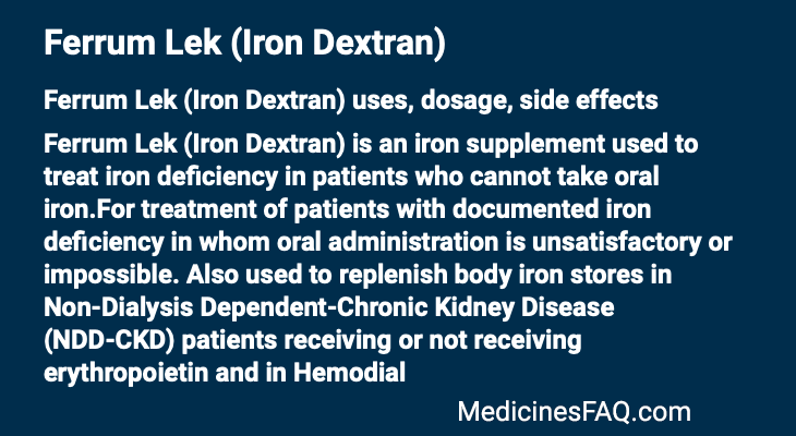 Ferrum Lek (Iron Dextran)