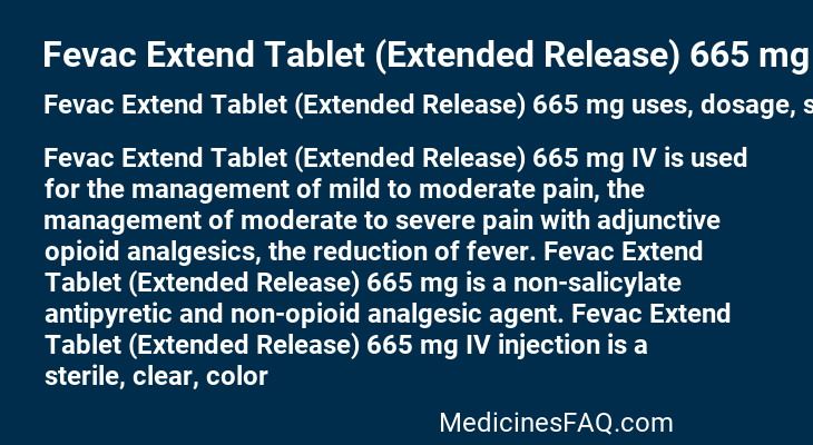 Fevac Extend Tablet (Extended Release) 665 mg