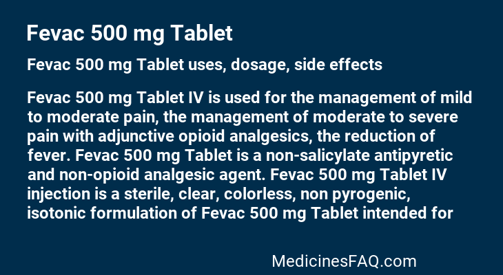 Fevac 500 mg Tablet