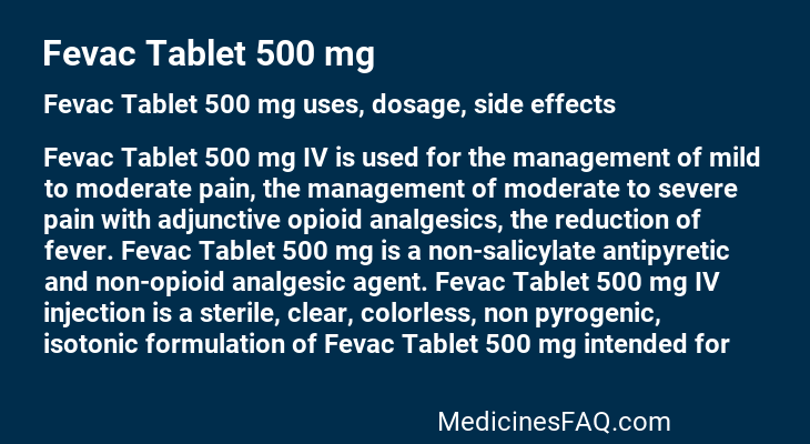 Fevac Tablet 500 mg