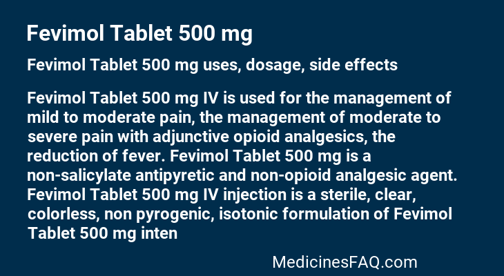 Fevimol Tablet 500 mg