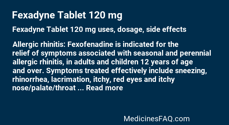 Fexadyne Tablet 120 mg