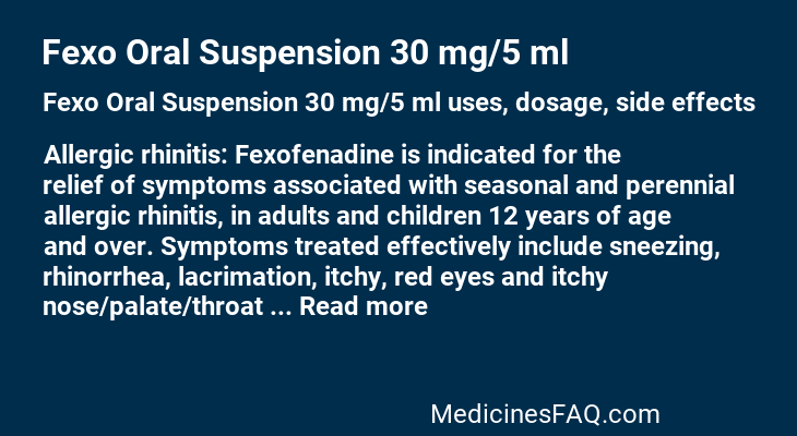 Fexo Oral Suspension 30 mg/5 ml