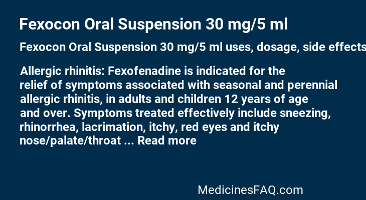 Fexocon Oral Suspension 30 mg/5 ml