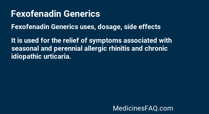 Fexofenadin Generics