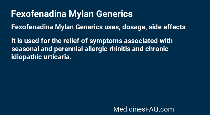 Fexofenadina Mylan Generics