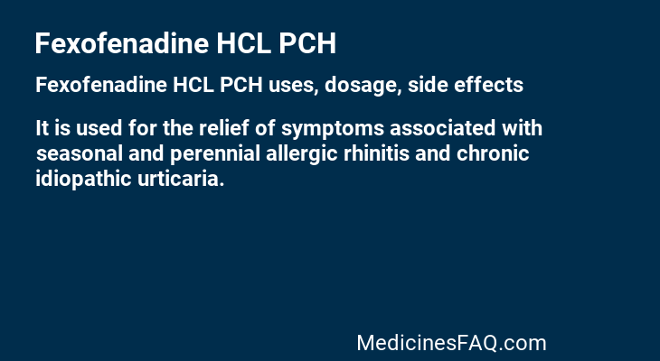 Fexofenadine HCL PCH