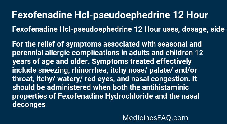 Fexofenadine Hcl-pseudoephedrine 12 Hour