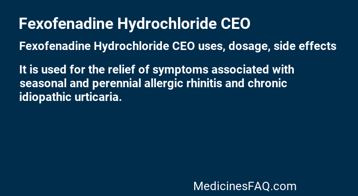 Fexofenadine Hydrochloride CEO