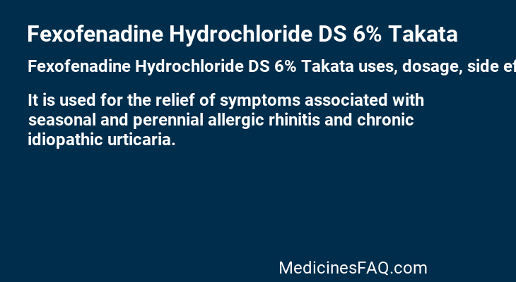 Fexofenadine Hydrochloride DS 6% Takata