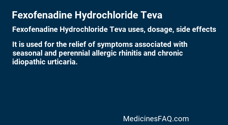 Fexofenadine Hydrochloride Teva