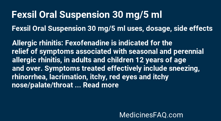 Fexsil Oral Suspension 30 mg/5 ml