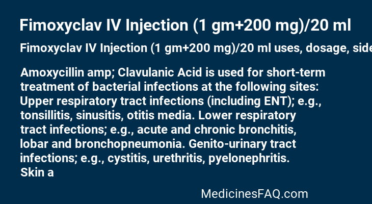 Fimoxyclav IV Injection (1 gm+200 mg)/20 ml