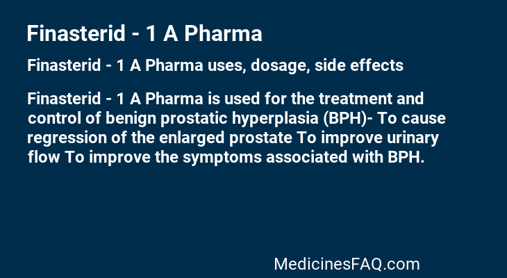 Finasterid - 1 A Pharma