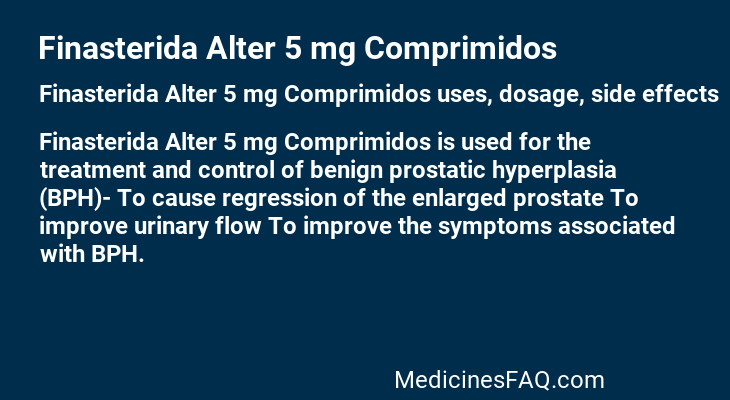 Finasterida Alter 5 mg Comprimidos