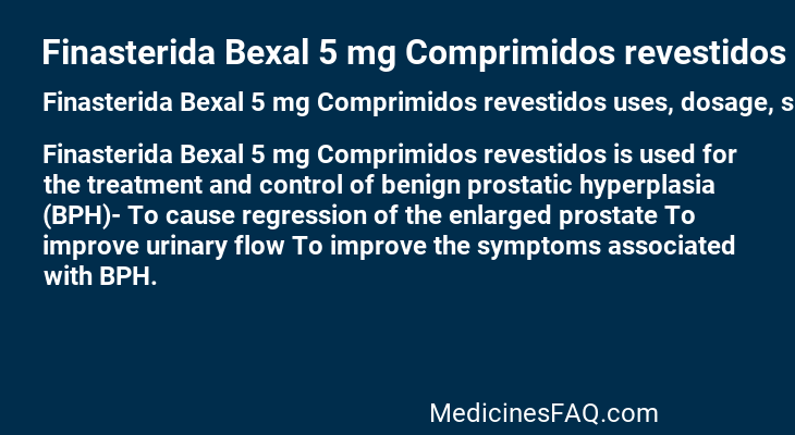 Finasterida Bexal 5 mg Comprimidos revestidos